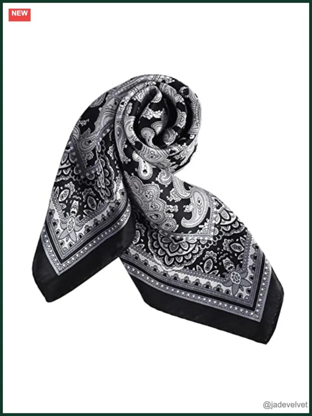 100% Mulberry Silk Square Scarf 21x21 Paisley Hair Head Face